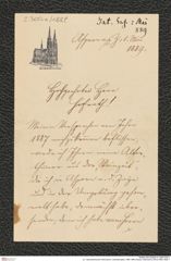 k.k. naturhistorisches Hofmuseum, Intendanzakten 1885-1896 (Hauer), Aktenzahl Z.300.a/1889, Seite 1